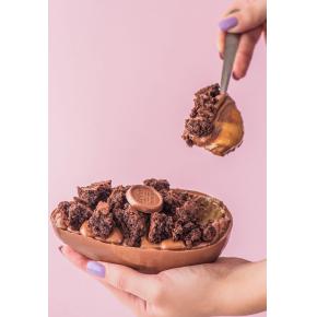 Ovo de Colher: Brownie com caramelo salgado